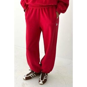 Le Bon Shoppe - French Terry Balloon Pants | Red Tulip size large - pockets